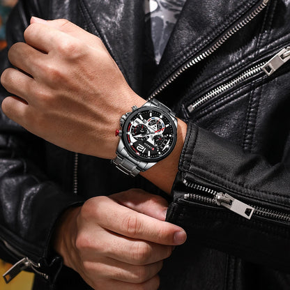 CURREN Watches Men's Sport Quartz Chronograph Wristwatches Luxury Stainless Steel Clock with Luminous Watch Relogio Masculino