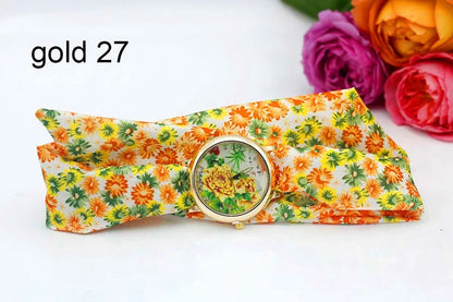 Shsby 2020 Women's Watches Fashion Floral Cloth Ladies Watches Flower Bracelet Clock Dress Wristwatch Luxury Relogio Feminino