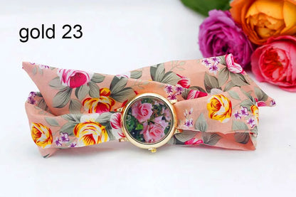 Shsby 2020 Women's Watches Fashion Floral Cloth Ladies Watches Flower Bracelet Clock Dress Wristwatch Luxury Relogio Feminino