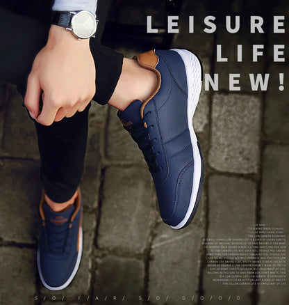 Pantofi din piele pentru bărbați, adidași, pantofi casual la modă, pantofi italieni respirabili pentru timp liber, adidași pentru bărbați, încălțăminte antiderapantă, pantofi vulcanizați pentru bărbați