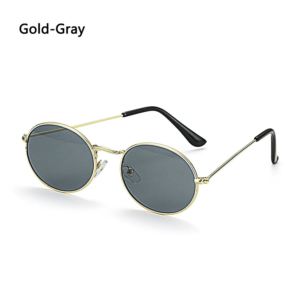 Lunettes de soleil ovales pour femmes, lunettes de conduite, monture ronde sexy, style rétro vintage, couleur or, petite taille, accessoires de cyclisme