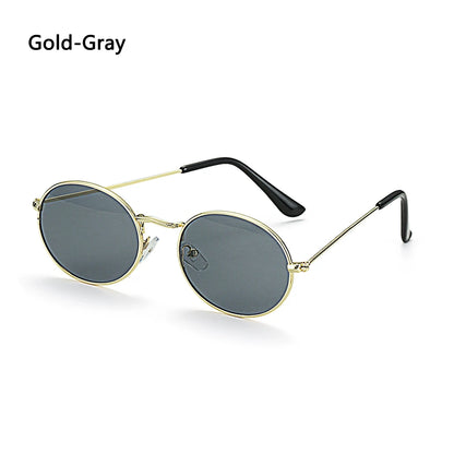 Lunettes de soleil ovales pour femmes, lunettes de conduite, monture ronde sexy, style rétro vintage, couleur or, petite taille, accessoires de cyclisme