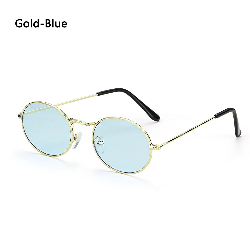 Lunettes de soleil ovales pour femmes, lunettes de conduite, monture ronde sexy, style rétro vintage, couleur or, petite taille, accessoires de cyclisme