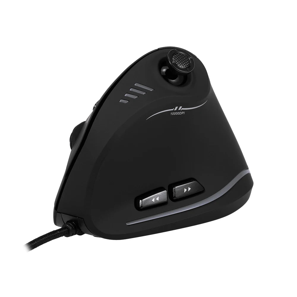 Mouse da gaming cablato Zelotes C-18, 11 pulsanti programmabili, motore laser 10000DPI, fascia luminosa RGB, 128KB, mouse verticale per laptop e PC