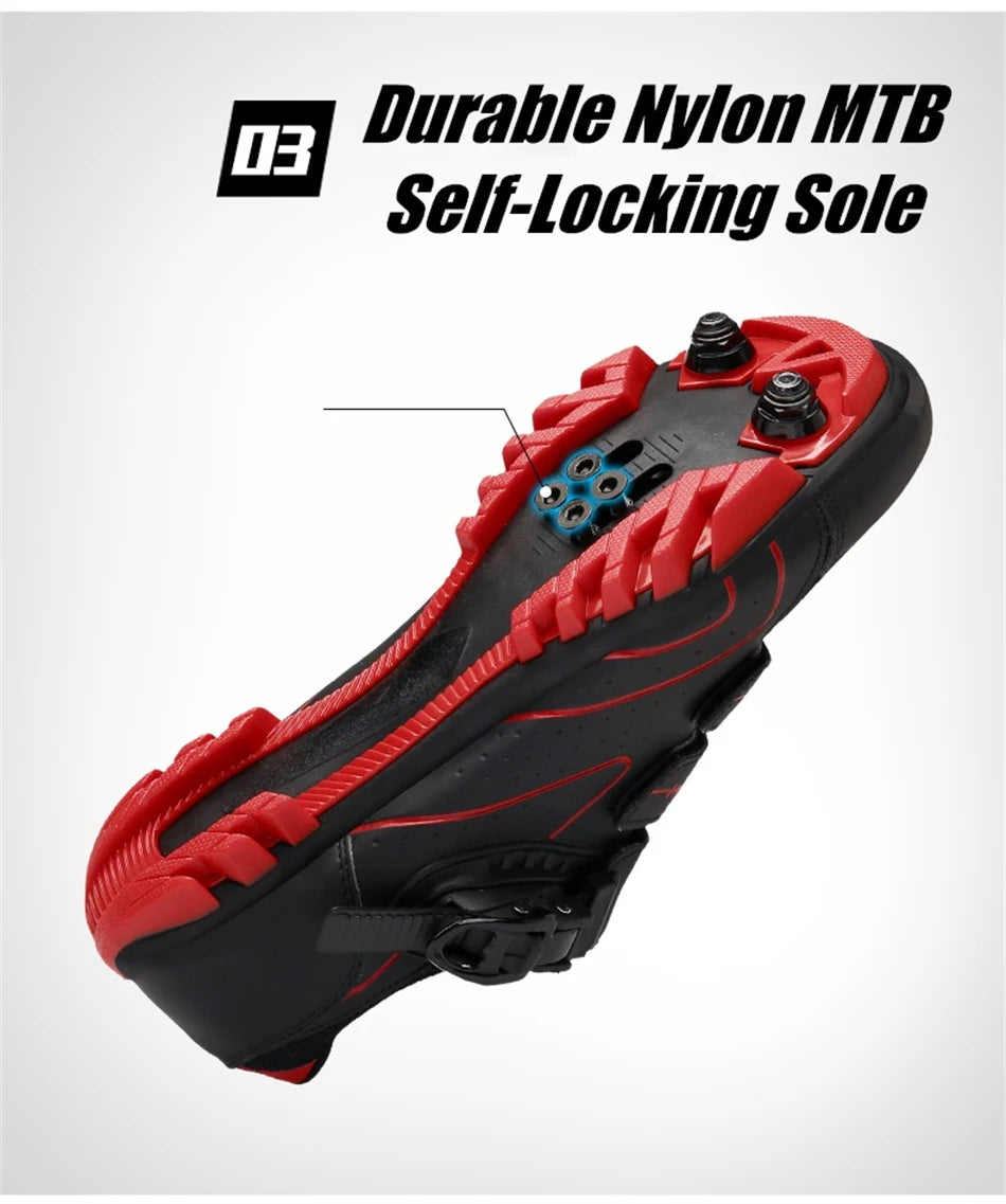 Professional Self-Locking Cycling Shoes Outdoor MTB Pedal Bicycle Shoes Non-Slip Sneakers Racing Road Speed Bike SPD Cleat Shoes