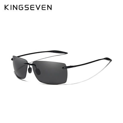 KINGSEVEN TR90 Слънчеви очила без рамка за мъже Ултралеки квадратни слънчеви очила без рамка за жени Маркови дизайнерски огледални лещи