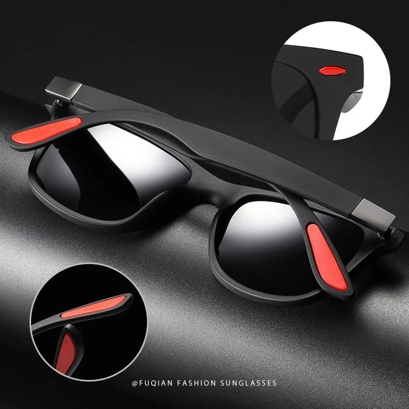 Hot Sale Polarized Sunglasses Men Women Classic Square Plastic Driving Sun Glasses Male Fashion Black Travelling Shades UV400