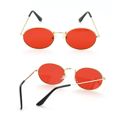 Lunettes de soleil ovales pour femmes, lunettes de conduite, monture ronde sexy, style rétro vintage, couleur or, petite taille, accessoires de cyclisme