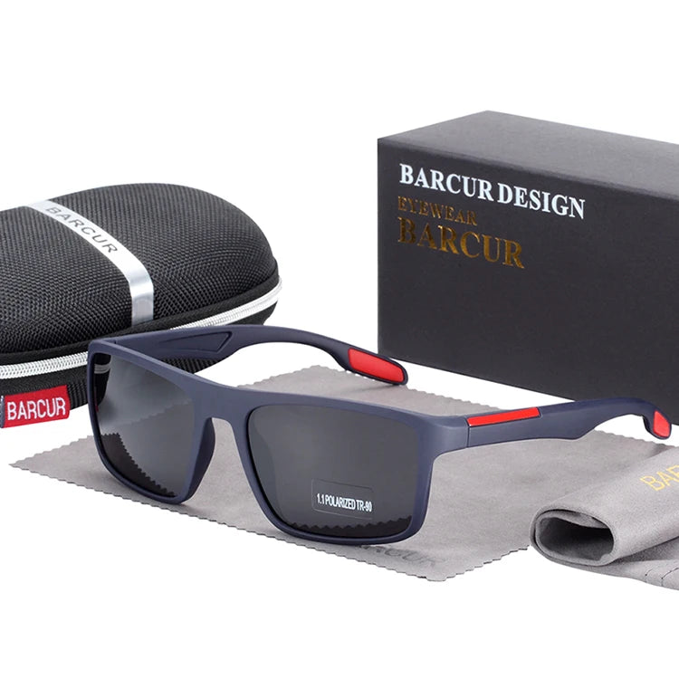 BARCUR Polarized Sunglasses Men TR90 Ultralight Vintage Sun Glasses for Women Square Eyewear oculos lunette de soleil femme