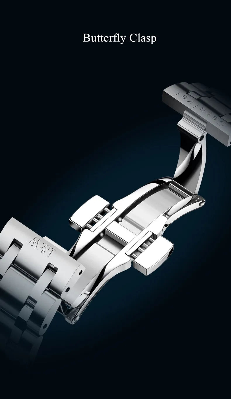 Reloj CARNIVAL para hombre de tungsteno, reloj mecánico de lujo con movimiento automático NH36, reloj de pulsera impermeable para hombre