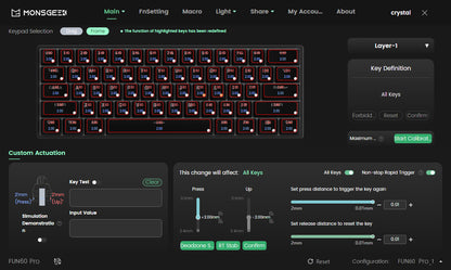Tastiera meccanica Akko MonsGeek FUN60 con switch magnetici, 60%, tastiera gaming Rapid Trigger 0.01mm, 8K, ARGB, HE/TMR, custom