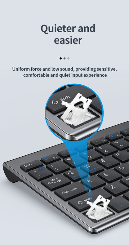 Tastiera wireless Bluetooth 5.0&3.0&2.4G FN+1/2/3 Dual-Mode 350mAh ultra sottile per laptop, PC, TV, iPad, Macbook e Android