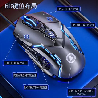Laser Mouse for PC Gamer Gaming Mouse Ergonomic Mice with LED Backlit USB Mice for Computer Gamer Girl Mouse for Laptop