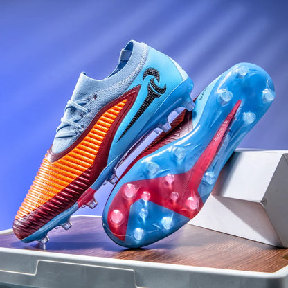 Nouvelles chaussures de football pour hommes, crampons longs antidérapants et respirants pour le sport en extérieur, idéales pour l'entraînement et les matchs, confortables pour adultes