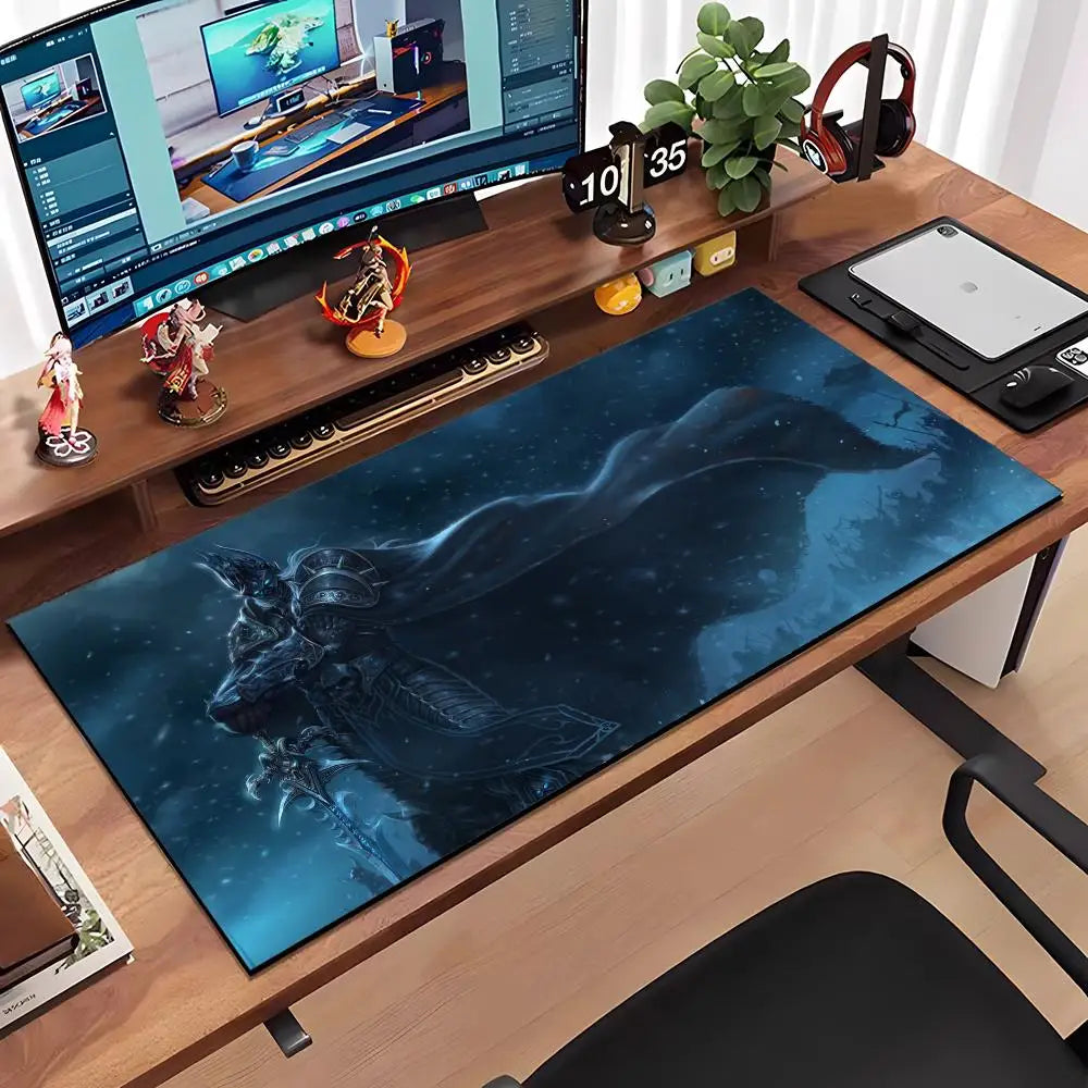 World Of Warcraft Wrath Of The Lich King Mouse Pad Large Anti-Slip Rubber Gaming MousePad Durable Desk Pad Thick Seam Edge Suita