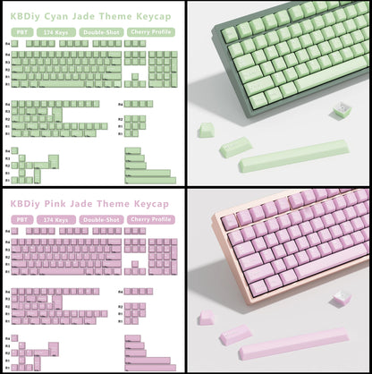 KBDiy 174 teclas/set teclas PBT GMK Apollo Double Shot minimalistas perfil ISO Cherry para teclado mecánico gaming, compatibles con MX