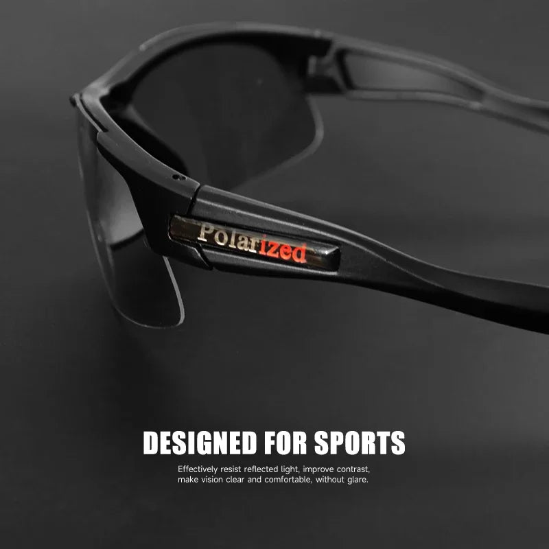 Gafas deportivas polarizadas semirremadas para hombre: montura mate resistente y lentes con revestimiento HD para golf, pesca, viajes y uso diario
