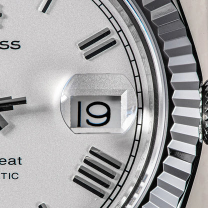 Sugess Watch Mens 40mm Date Day Automatic Dandong Peacock SL3034 Movement Retro Mechanical Wristwatch Sapphire Glass Golden New