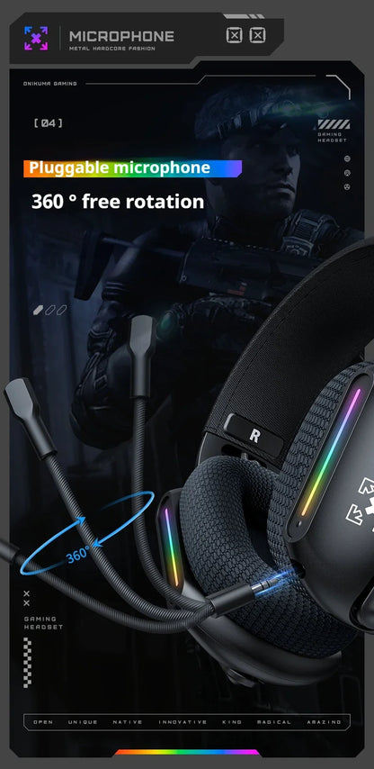 Auriculares gaming inalámbricos ONIKUMA GT808 2.4G/Bluetooth/cableados de 3 modos, circumaurales, con micrófono con cancelación de ruido para PC PS4 PS5
