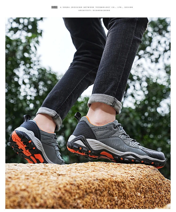 Scarpe da trekking da uomo Brand in mesh traspirante, scarpe da viaggio outdoor impermeabili per caccia e pesca, scarpe sportive da montagna, fuoristrada e riding