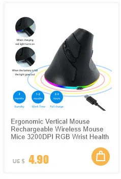 Mouse gaming meccanico in metallo cablato ergonomico con retroilluminazione RGB, mouse da gioco ottico USB 12800 DPI per PC desktop