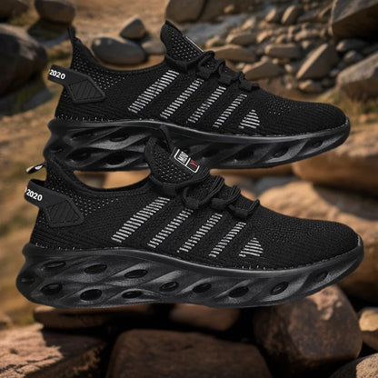 Unisex herresneakers – komfortable, åndbare løbesko til par, kvinder, tennis og sport, størrelse 37-47, gule vandresneakers