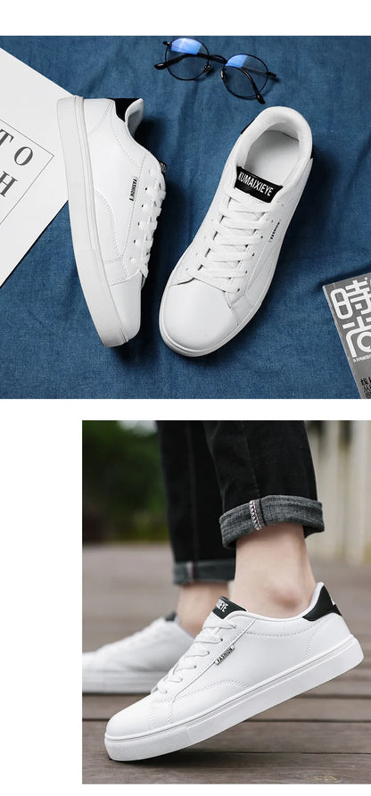 Scarpe casual da skateboard da uomo, scarpe bianche per il tempo libero all’aperto, sneakers traspiranti da camminata, scarpe basse, scarpe da uomo 39-48