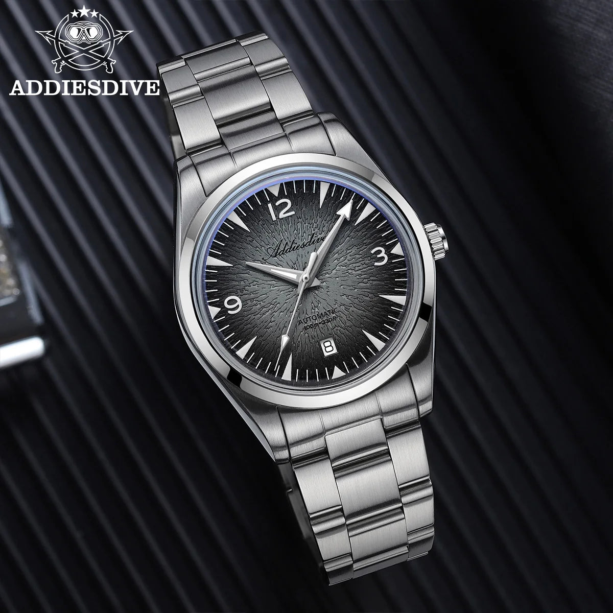 Orologio subacqueo da uomo ADDIESDIVE AD2508 luminoso, impermeabile 100M, in acciaio inossidabile 316L, movimento 8215, automatico meccanico