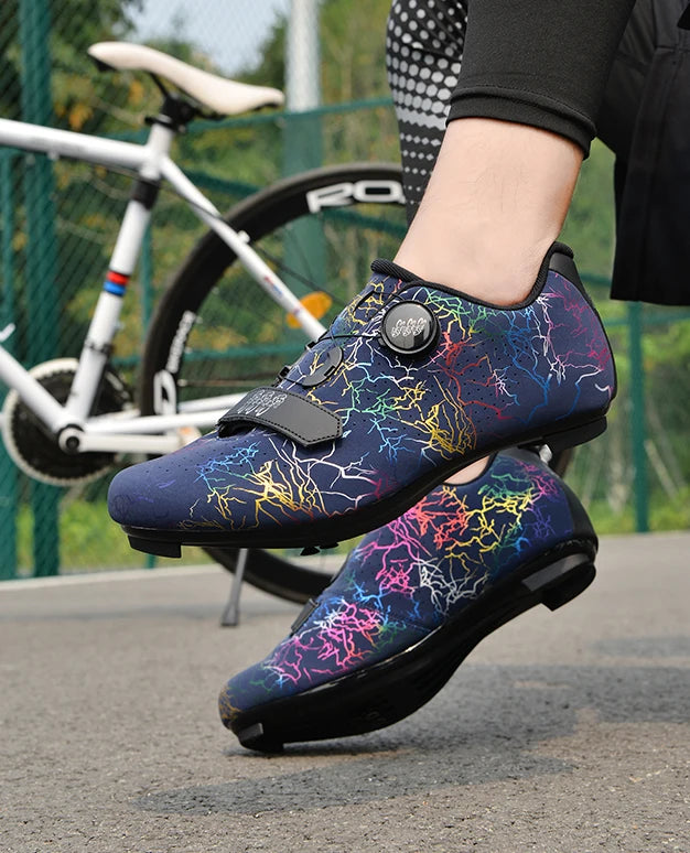 Zapatillas de ciclismo nuevas para hombre con cierre automático para carretera, montaña y exterior; zapatillas deportivas de ciclismo para mujer para spinning indoor