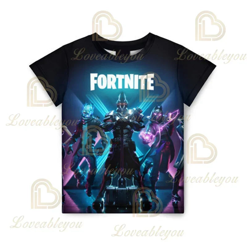 Camiseta 3D Battle Royale Fortnite, camisetas para hombres y mujeres, niños y niñas, tops de dibujos animados Victory, ropa para adolescentes, camisetas y tops infantiles de héroes de videojuegos