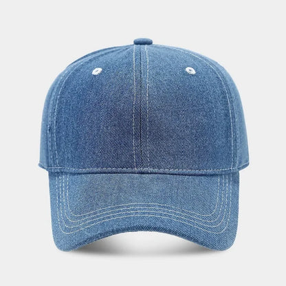 Solid color denim baseball cap for women Korean casual duckbill cap for men summer sun protection cap