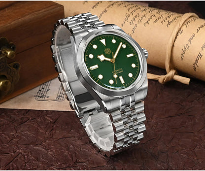 San Martin 38mm Men Sport Watch Fashion Luxury Explore Climbing Automatic Mechanical Sapphire Waterproof 5 Links Bracelet BGW-9