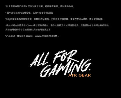 Ratón gaming inalámbrico ATK A9 Ultra Tri Mode 8K 53g ligero A9/A9 SE/A9 Plus/A9 Pro para PC e-sports, regalo personalizado