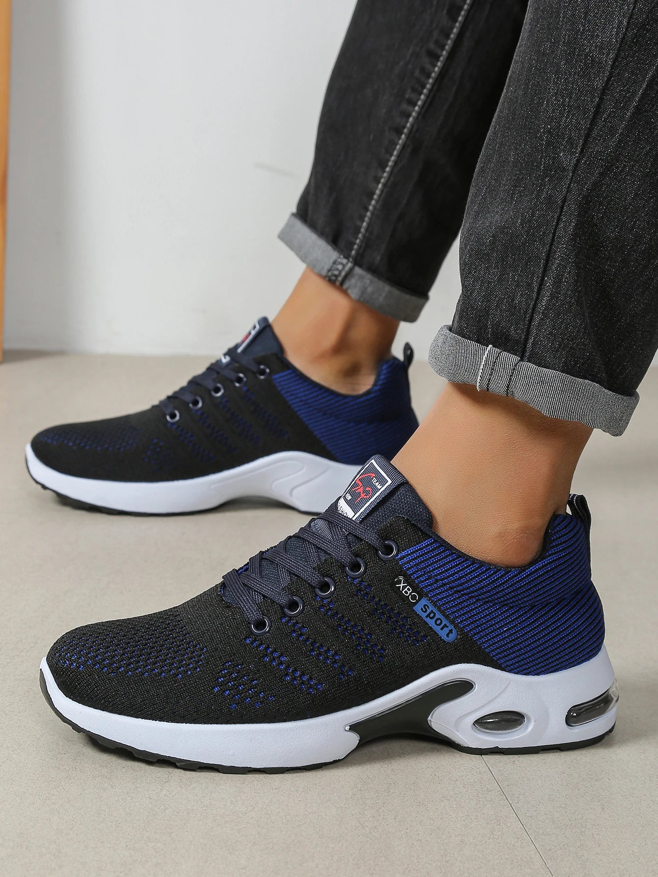 Zapatillas de hombre de moda, supertranspirables, con cordones para running - Antideslizantes, duraderas y con comodidad acolchada - Zapatillas de moda para hombre
