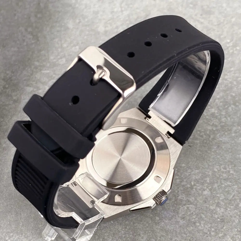 Orologio meccanico da uomo Tandorio New Black Luxury in stile business engineer, vetro zaffiro, impermeabile 100m, movimento automatico NH35A