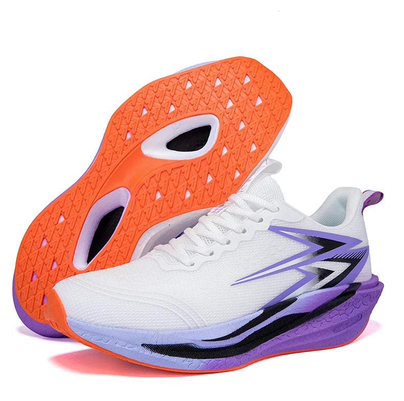 Zapatillas de running nuevas con placa de carbono para maratón, deportivas para hombre, transpirables y ligeras, zapatillas deportivas cómodas antideslizantes para mujer, estilo casual
