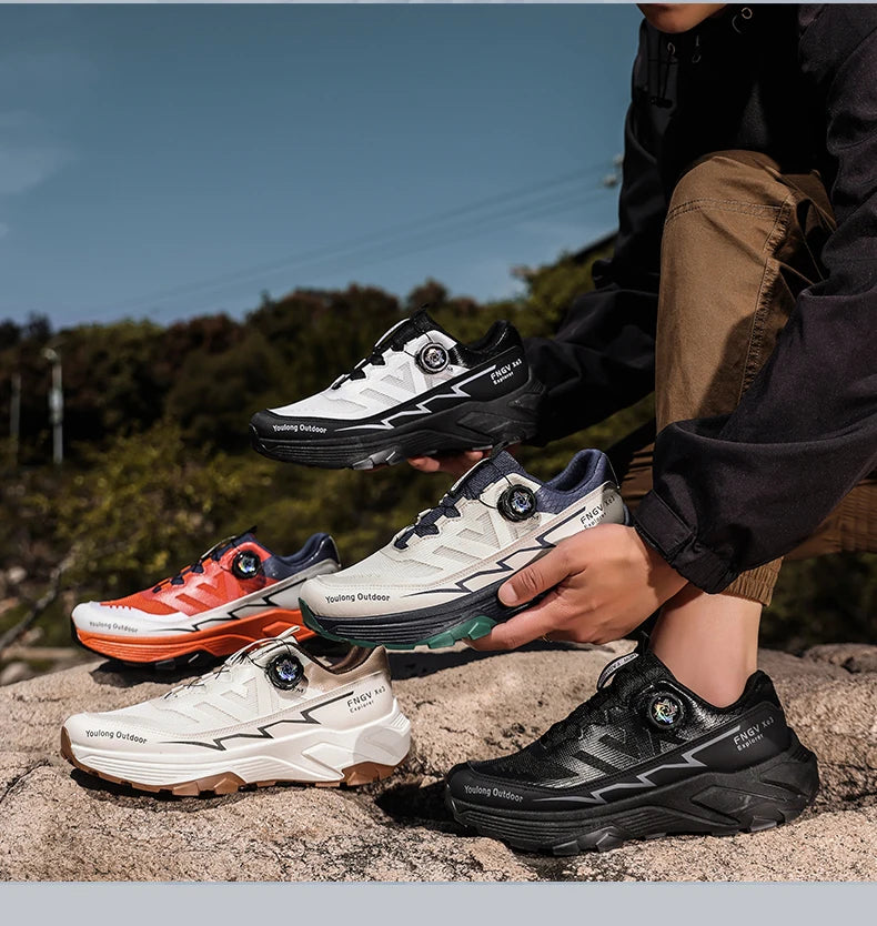 Sneakers da uomo casual outdoor antiscivolo e ammortizzanti, versatili scarpe da hiking off-road con suola morbida e confortevole per running