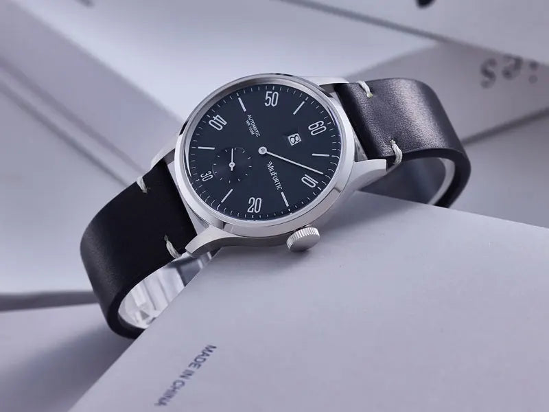 Milifortic 38MM Minimalist Jumping Hour Auto Watch Man R088 Sapphire Crystal 10ATM Vintage Stainless Steel Mechanical Watches