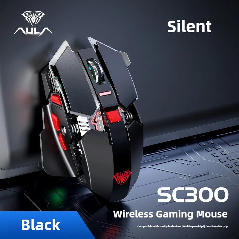 Nuovo mouse gaming wireless SC300 2.4G 2025 RGB 3200dpi, ricaricabile, silenzioso, meccanico, per e-sport, computer desktop e laptop