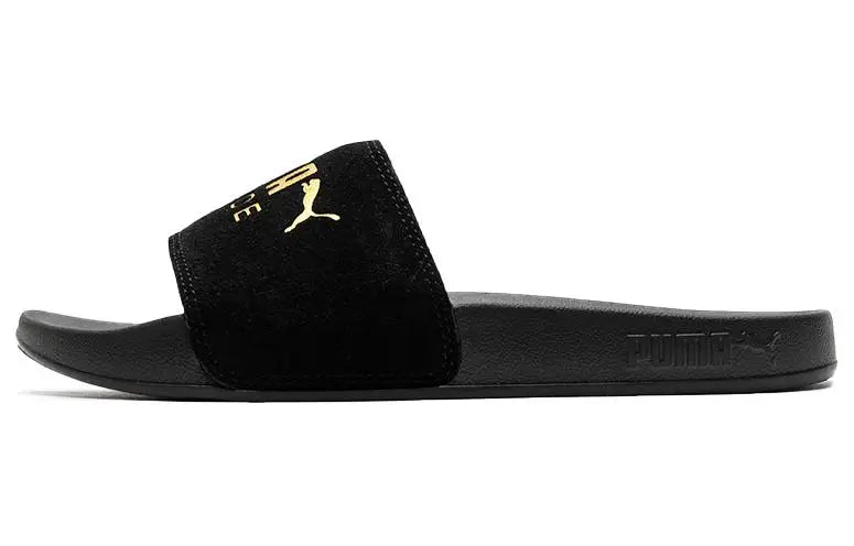 Sandales Puma décontractées, confortables, à motifs totem, chaussures noires et dorées, 398678-01