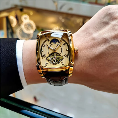 [Luksuzni mehanički sat s tourbillonom] Lagani luksuzni mehanički sat s tourbillonom za muškarce – vrhunski, potpuno automatski model u trendi 'skelet' stilu, idealan za poslovnu odjeću o