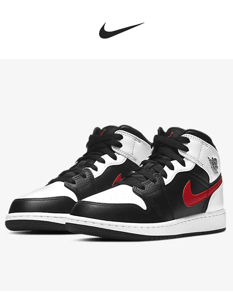Nike originale AIR JORDAN 1 da uomo, scarpe da basket sportive mid top ammortizzate 554724-075