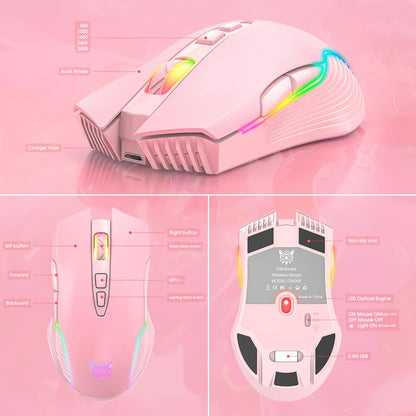 Lenovo CW905 Wireless Gaming Mouse Levels Adjustable 5 levels 3600 DPI Buttons RGB Lighting Modes Ergonomic Mice For PC Gamer