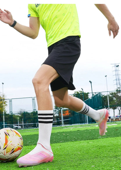 Men Soccer Shoes Training Football Boots Indoor Sneakers TF Long Spikes Match Futsal Ultralight Breathable Cleats Drop Shipping