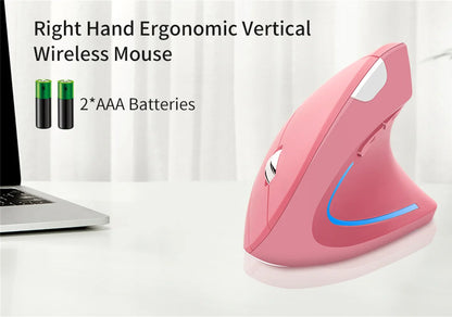 Nuevo ratón vertical inalámbrico 2.4GHz con DPI ajustable, óptico, ergonómico para la muñeca, con retroiluminación gaming, para portátil, tablet, Mac e iPad