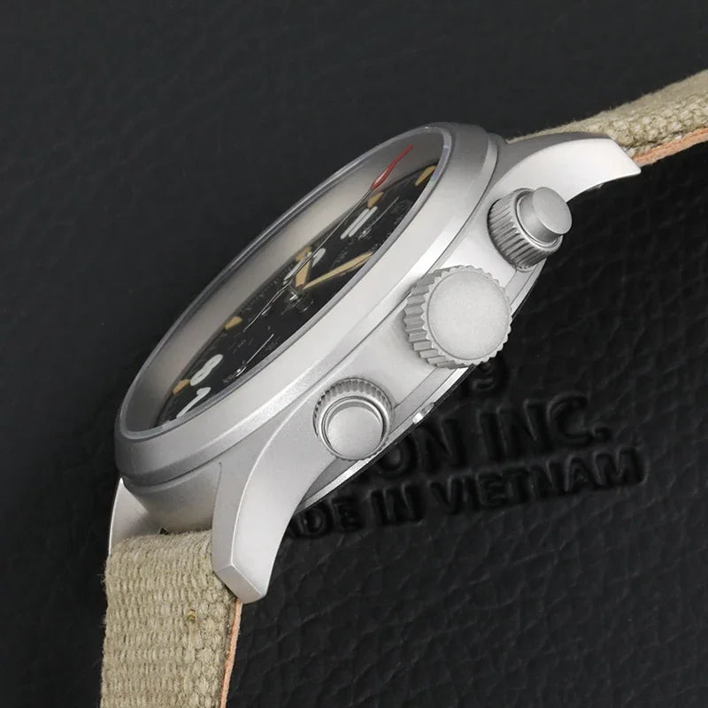 Orologio cronografo al quarzo Militado VK61 VK67, 39mm, cassa in acciaio inox 316L, 3 quadranti, impermeabile 100M, orologio militare multifunzione