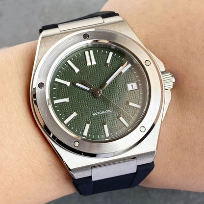 Orologio meccanico da uomo Tandorio New Black Luxury in stile business engineer, vetro zaffiro, impermeabile 100m, movimento automatico NH35A