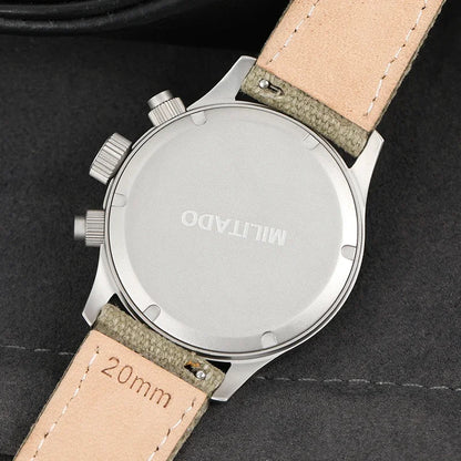 Orologio cronografo al quarzo Militado VK61 VK67, 39mm, cassa in acciaio inox 316L, 3 quadranti, impermeabile 100M, orologio militare multifunzione