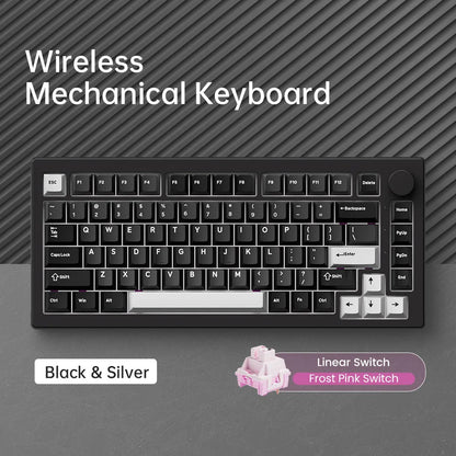 Teclado Akko 5075 V3 75% ANSI-US con rueda de volumen, hot-swappable, RGB, USB Type-C/2.4g y BT5.0, trimodo, teclado mecánico gaming personalizado