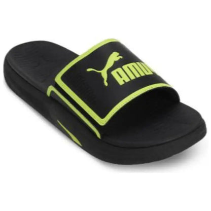 Sandales PUMA Softride, sandales confortables à enfiler, chaussures, noir et vert, 382111-20.